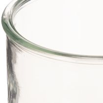 Artículo Portavelas de cristal redondo, cristal transparente, versátil, 12 cm, 2 unidades