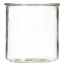 Artículo Portavelas de cristal redondo, cristal transparente, versátil, 12 cm, 2 unidades