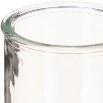 Artículo Portavelas redondo de cristal transparente, 8 cm, 3 unidades