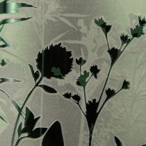 Artículo Farol grande de cristal decorativo con motivo prado blanco y verde Al. 24 cm