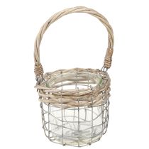 Artículo Farol colgante decoracion metal cristal sauce Ø13cm H12cm 2uds