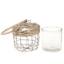 Artículo Farol colgante decoracion metal cristal sauce Ø13cm H12cm 2uds