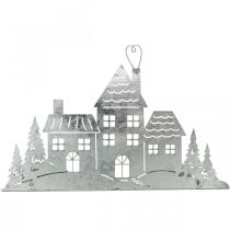 Artículo Casa de decoración navideña, portavelas de metal L20cm