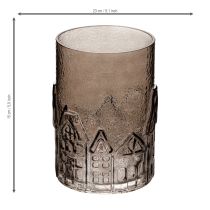 Artículo Portavelas de cristal para velas pequeñas, ideal para decoración de mesa, 23 cm.