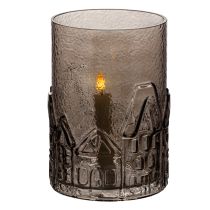 Artículo Portavelas de cristal para velas pequeñas, ideal para decoración de mesa, 23 cm.