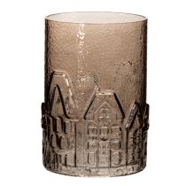 Artículo Portavelas de cristal para velas pequeñas, ideal para decoración de mesa, 23 cm.