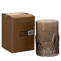 Artículo Portavelas de cristal para velas pequeñas, ideal para decoración de mesa, 23 cm.