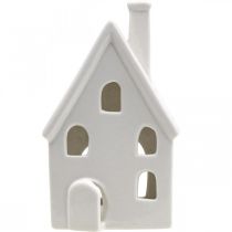 Artículo Farol de cerámica para mesa de Adviento, color blanco, altura 18 cm.