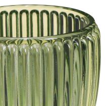 Artículo Linterna portavelas vidrio verde retro Ø7cm H7cm 6 piezas