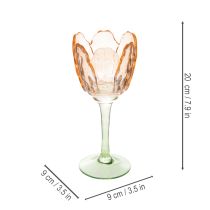 Artículo Portavelas de cristal con forma de tulipán, estilo vintage, decoración romántica para el hogar, 20 cm