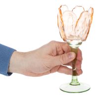 Artículo Portavelas de cristal con forma de tulipán, estilo vintage, decoración romántica para el hogar, 20 cm