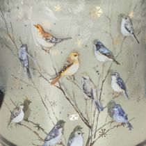 Artículo Portavelas de cristal con motivo de pájaro y copo de nieve, 8 cm, 2 unidades