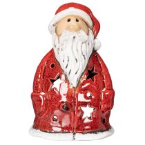 Artículo Figura decorativa de Papá Noel como portavelas con estrellas, decoración de mesa, 15 cm