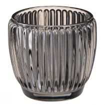 Artículo Farol de cristal gris otoño invierno Ø7cm H7cm 6 piezas