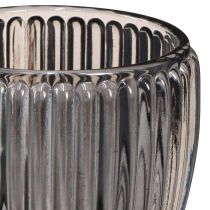 Artículo Farol de cristal gris otoño invierno Ø7cm H7cm 6 piezas
