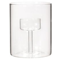 Artículo Farol de cristal con portavelas elevado de 11 cm.