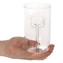 Artículo Portavelas de cristal con inserto para velas cilíndricas de 15 cm (2 unidades)