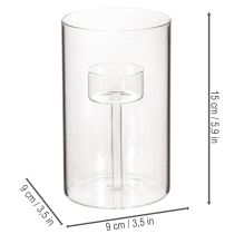 Artículo Portavelas de cristal con inserto para velas cilíndricas de 15 cm (2 unidades)