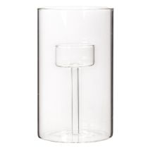 Artículo Portavelas de cristal con inserto para velas cilíndricas de 15 cm (2 unidades)
