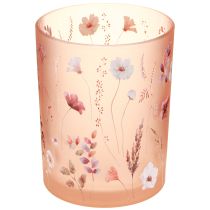 Artículo Farol decorativo de cristal con motivo floral para un toque elegante en el hogar, 12,5 cm, 2 piezas