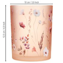 Artículo Farol decorativo de cristal con motivo floral para un toque elegante en el hogar, 12,5 cm, 2 piezas