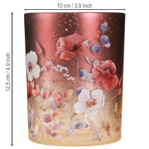 Artículo Farol decorativo de cristal con diseño floral para un toque elegante en el hogar, 12,5 cm, 2 piezas