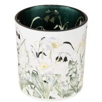 Artículo Farol decorativo de cristal con diseño de hojas para un toque elegante en el hogar, 8 cm, 4 piezas