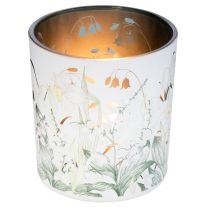 Artículo Farol decorativo de cristal con diseño de hojas para dar un toque de estilo a tu hogar, 8 cm, 4 unidades.