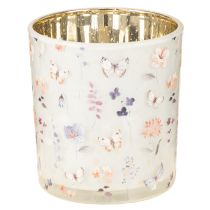 Artículo Farol decorativo de cristal con diseño de mariposa para un toque elegante en el hogar, 8 cm, 4 piezas