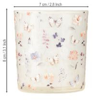 Artículo Farol decorativo de cristal con diseño de mariposa para un toque elegante en el hogar, 8 cm, 4 piezas