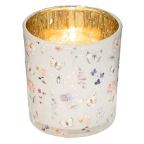 Artículo Farol decorativo de cristal con diseño de mariposa para un toque elegante en el hogar, 8 cm, 4 piezas