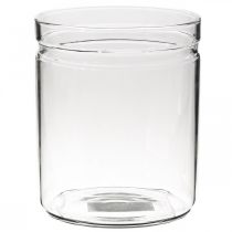 Florero, cilindro de vidrio, florero de vidrio redondo Ø10cm H12cm