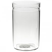 Florero, cilindro de vidrio, florero de vidrio redondo Ø10cm H16.5cm