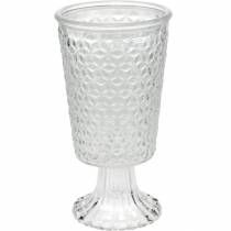 Farol de cristal con base claro Ø10cm H18.5cm decoración de mesa