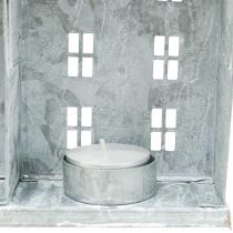 Artículo Decoración de ventanas Navidad, linterna, serie de casas de dioramas, decoración de metal plata shabby chic L20cm H20cm