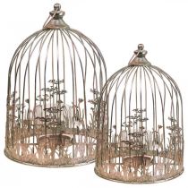 Linterna decorativa colgante de metal Ø29/23,5cm decoración jaula de pájaros set de 2