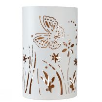 Artículo Farol metal oro blanco mariposa Ø12,5cm H20,5cm
