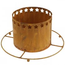 Artículo Farol con estrellas, Adviento, portacoronas de metal, decoración navideña patina Ø25cm