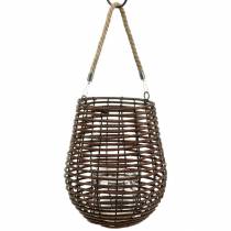 Artículo Linterna decorativa, decoración de velas con asa, linterna en cesta Ø23cm H27cm