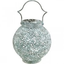 Antiviento de metal, linterna, portavelas aspecto antiguo Ø15cm H22cm