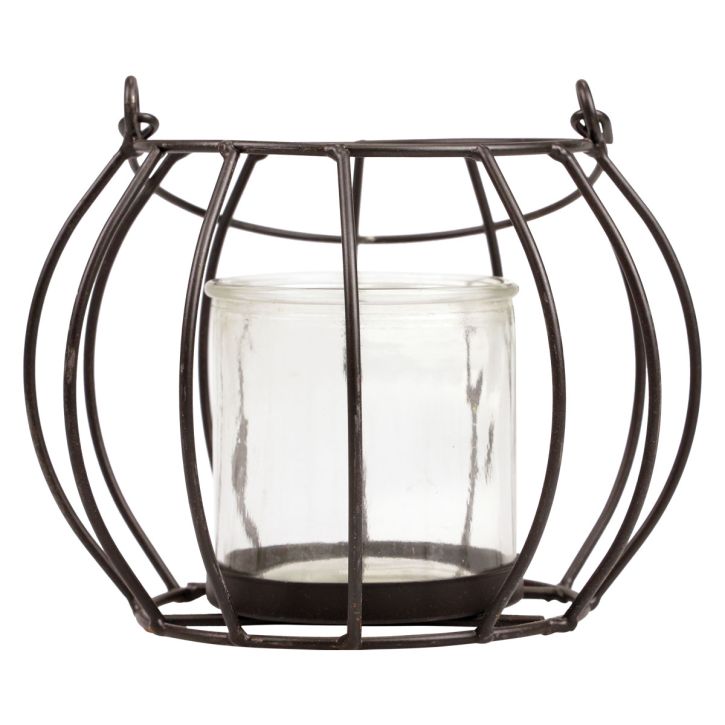 Farol de jardín farolillo de metal negro para colgar Ø16,5cm