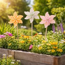 Artículo Estaca decorativa con forma de molino de viento para jardín, ideal para patio, jardín y balcón, 47 cm, 3 unidades.