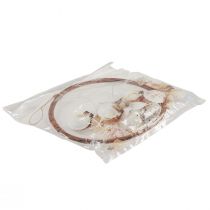 Artículo Campana de viento con conchas anillo decorativo madera natural Ø20cm H66cm