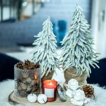 Abeto de invierno en maceta, decoración navideña, abeto con nieve Al 45cm