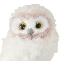 Artículo Decoración de invierno figuras decorativas búho de pie blanco 15cm 2 piezas