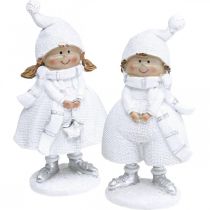 Artículo Figuras infantiles de invierno Decoración navideña de invierno H17cm juego de 2