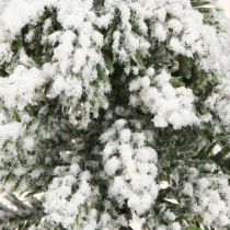 Artículo Decoración de invierno Árbol de Navidad en verde blanco Ø7cm H14cm 4ud