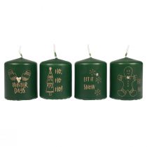 Velas navideñas velas navideñas verde Ø5cm H6cm 4ud