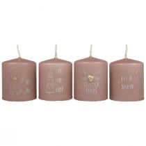 Artículo Velas navideñas velas navideñas rosa Ø5cm H6cm 4ud