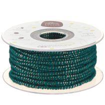 Artículo Hilo de lana con alambre cordón de fieltro cordón de lana turquesa oro Ø5mm 33m
